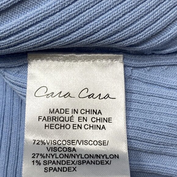 NEW CARA CARA Women's Knit Top Sky Blue Size S Belleport Ribbed V-Neck Shirt - Picture 8 of 8